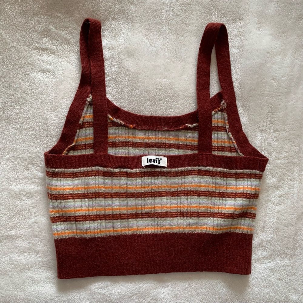 Levi's Striped Ribbed Knit Tank Top in Rust - Picture 5 of 5